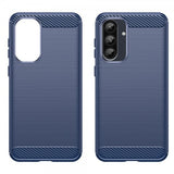 Samsung Galaxy A36/Galaxy A56 Cover Børstet Kulfibertekstur Blå