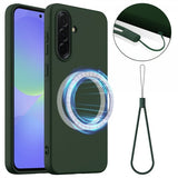 Samsung Galaxy A36/Galaxy A56 Cover med Rem Silikone MagSafe Mørkegrøn