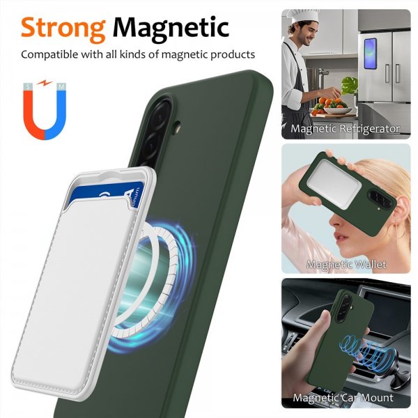 Samsung Galaxy A36/Galaxy A56 Cover med Rem Silikone MagSafe Mørkegrøn