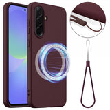 Samsung Galaxy A36/Galaxy A56 Cover med Rem Silikone MagSafe Vinrød