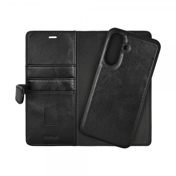Buffalo Samsung Galaxy A37 Etui 2-i-1 Ægte Læder 3 Kortlommer Sort