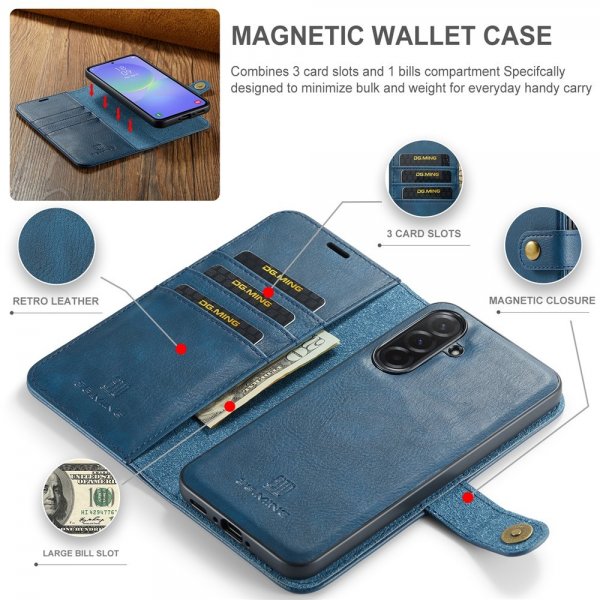 Dg.Ming Samsung Galaxy A37 Etui med Aftageligt Cover Blå