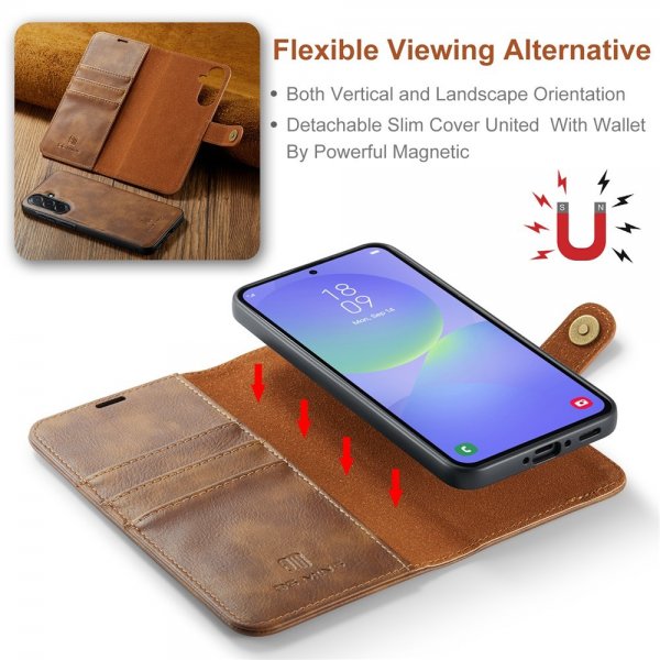 Dg.Ming Samsung Galaxy A37 Etui med Aftagelig Skal Brun