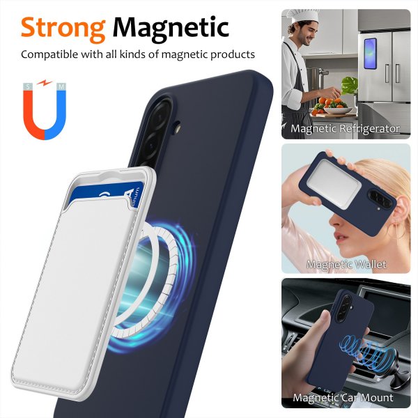 Samsung Galaxy A37 Cover med Strop Silikone MagSafe Blå