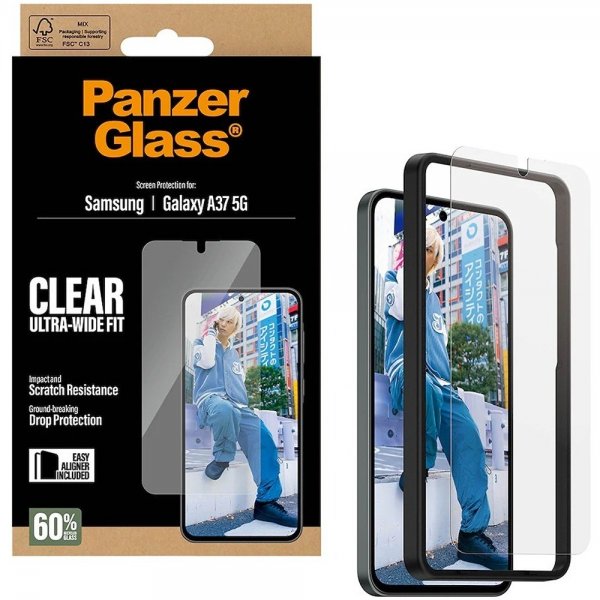 PanzerGlass Samsung Galaxy A37 Skærmbeskyttelse Ultra-Wide Fit EasyAligner