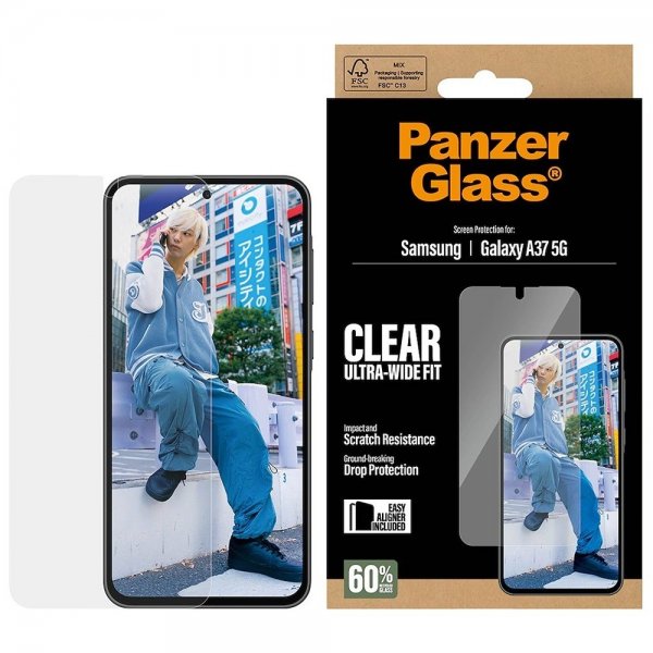 PanzerGlass Samsung Galaxy A37 Skærmbeskyttelse Ultra-Wide Fit EasyAligner