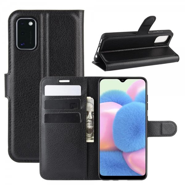Samsung Galaxy A41 Etui Litchi Sort