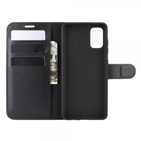 Samsung Galaxy A41 Etui Litchi Sort