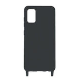 Samsung Galaxy A41 Cover Silikone med Halsrem Sort