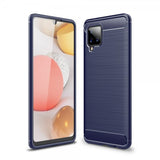 Samsung Galaxy A42 5G Cover Børstet Kulfibertekstur Blå