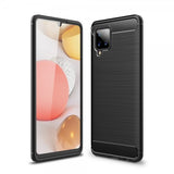 Samsung Galaxy A42 5G Cover Børstet Kulfibertekstur Sort