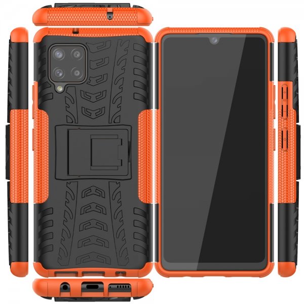 Samsung Galaxy A42 5G Cover Dækmønster Stativfunktion Orange