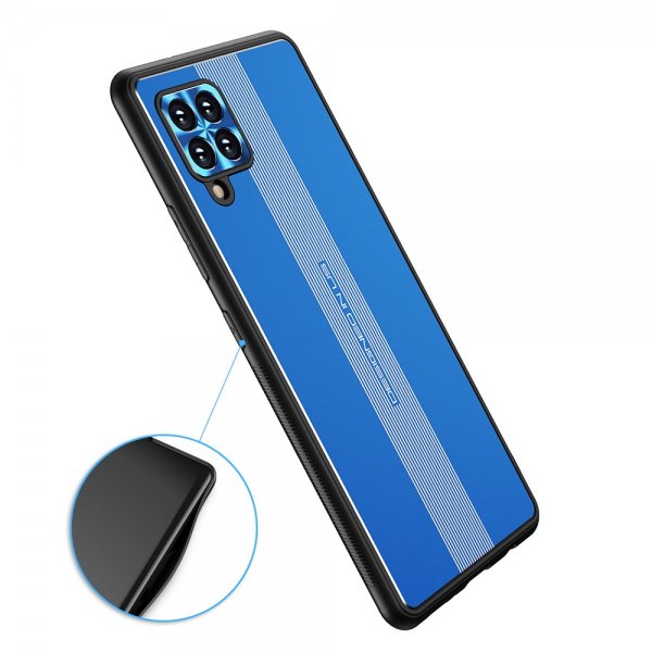 Samsung Galaxy A42 5G Cover med Metalplade Blå