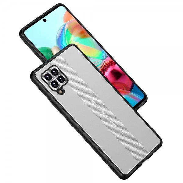 Samsung Galaxy A42 5G Cover med Metalplade Sølv