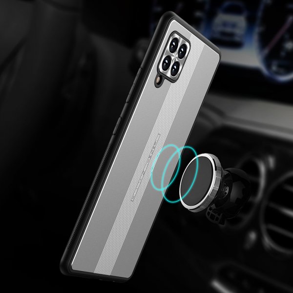 Samsung Galaxy A42 5G Cover med Metalplade Sølv