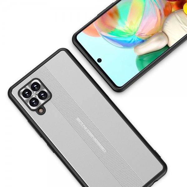 Samsung Galaxy A42 5G Cover med Metalplade Sølv