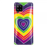 Samsung Galaxy A42 5G Cover Motiv Farverigt Hjerte Mønster
