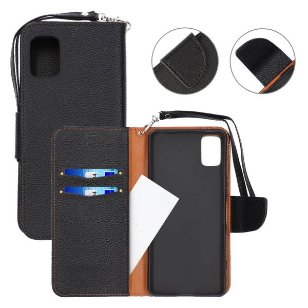 Samsung Galaxy A51 Cover med Stativ Sort