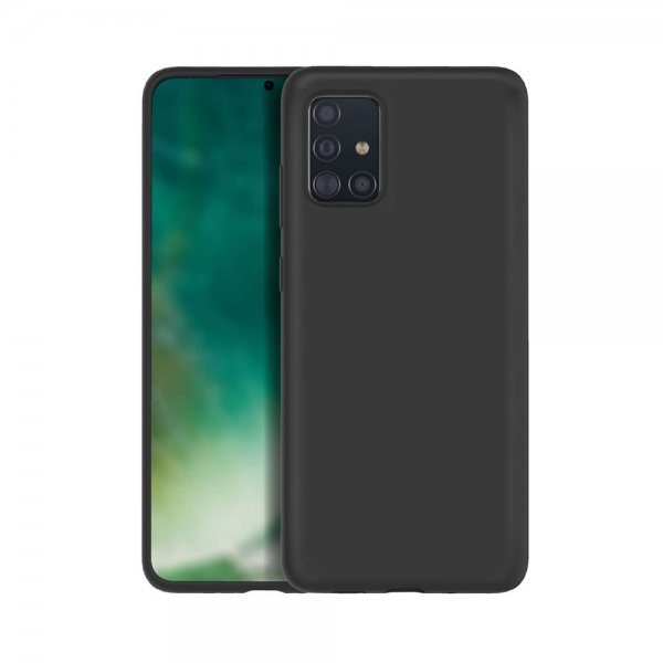 Xqisit Samsung Galaxy A51 Skal Silikonecover Sort