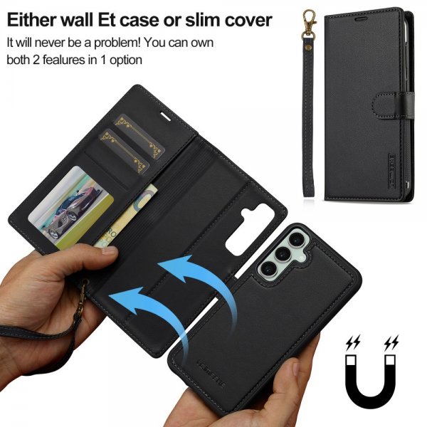 Lc.Imeeke Samsung Galaxy A55 Cover med Aftageligt Cover L2 Series MagSafe Sort