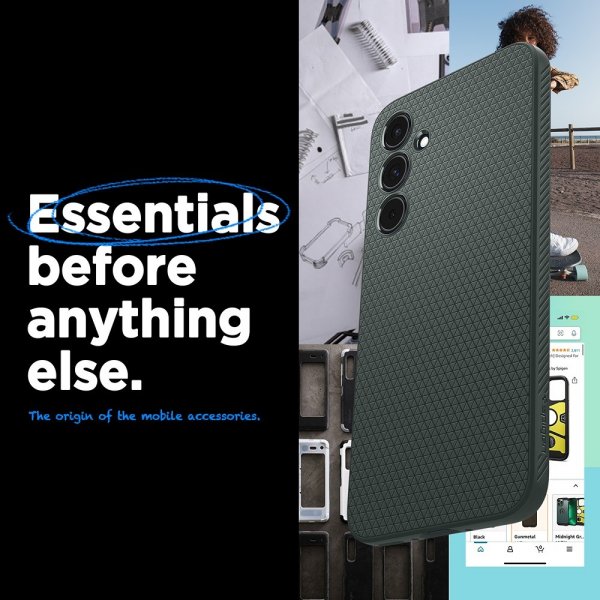 Spigen Samsung Galaxy A55 Cover Liquid Air Abyss Green