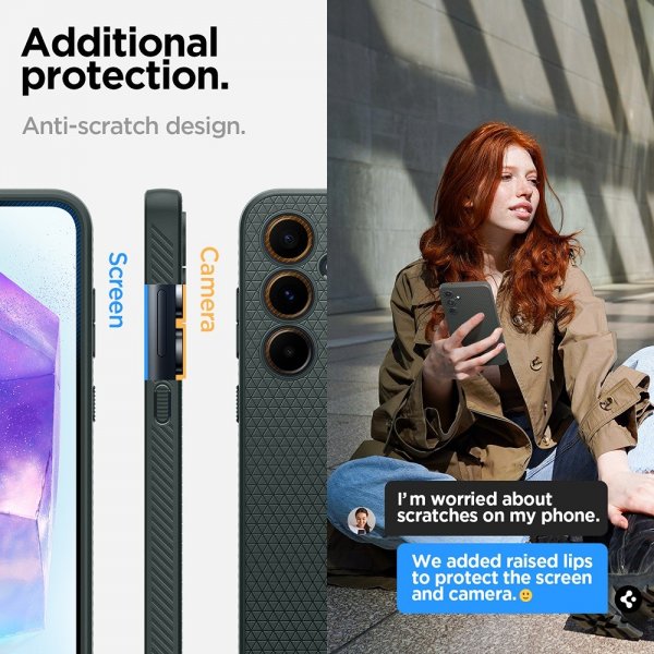 Spigen Samsung Galaxy A55 Cover Liquid Air Abyss Green