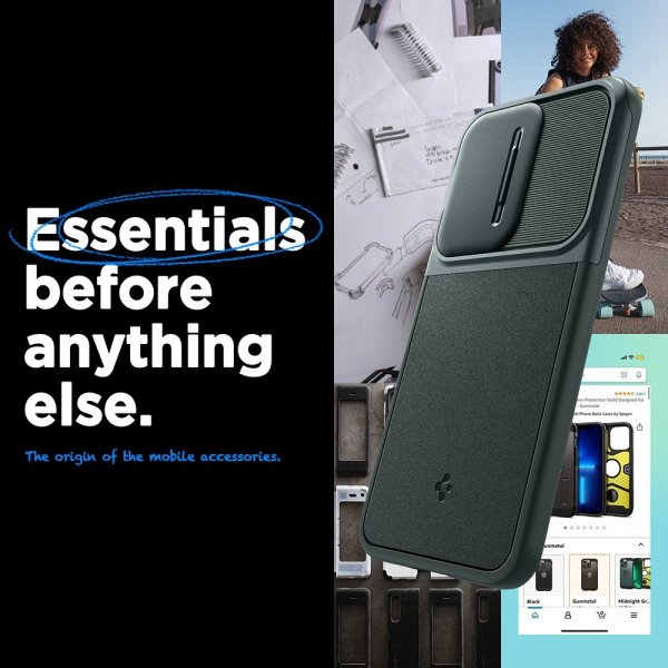 Spigen Samsung Galaxy A55 Cover Optik Armor Abyss Green