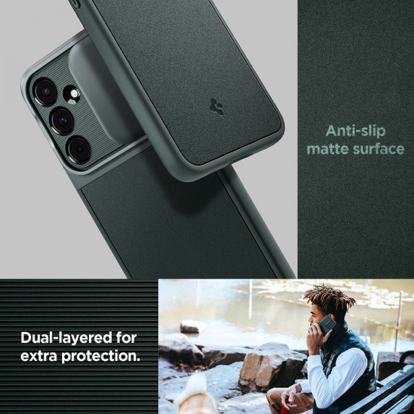 Spigen Samsung Galaxy A55 Cover Optik Armor Abyss Green