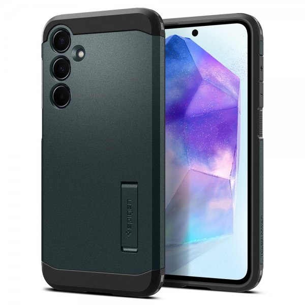 Spigen Samsung Galaxy A55 Cover Tough Armor Phantom Green