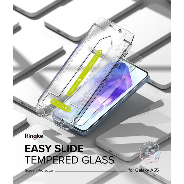 Ringke Samsung Galaxy A55 Skærmbeskyttelse Easy Slide 2-pak