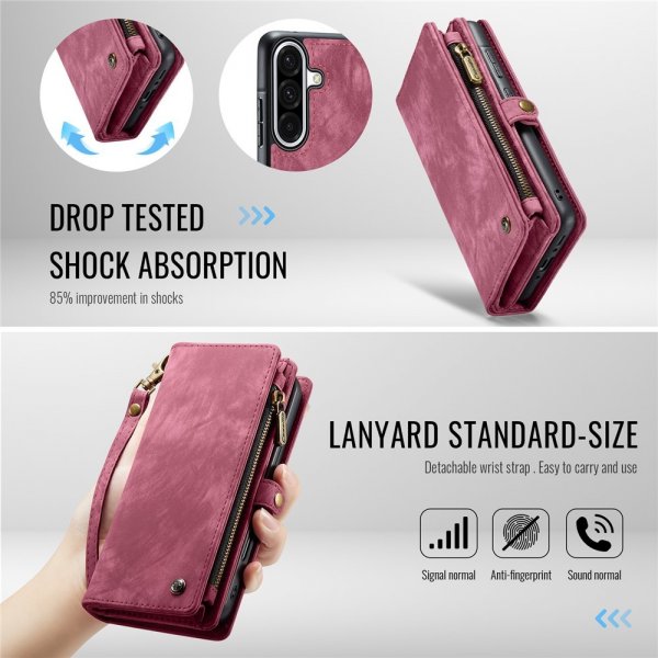 CaseMe Samsung Galaxy A56 Etui 008 Serie Aftagelig Skal Rød