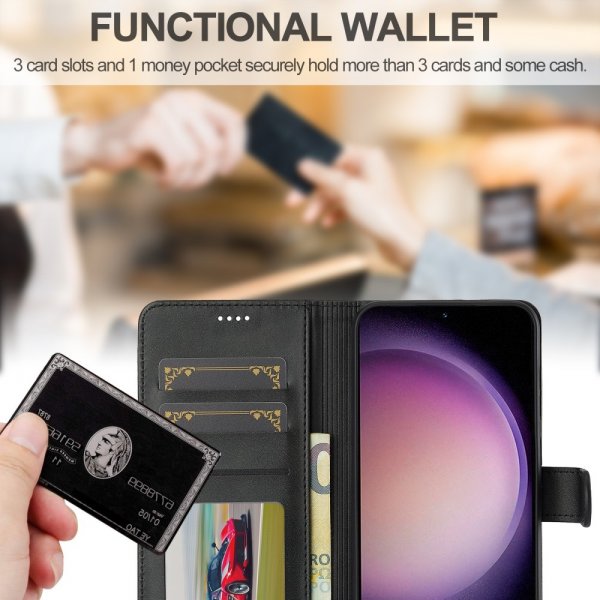 Lc.Imeeke Samsung Galaxy A56 Etui med Kortlomme Stativfunktion Sort