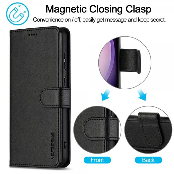 Lc.Imeeke Samsung Galaxy A56 Etui med Kortlomme Stativfunktion Sort