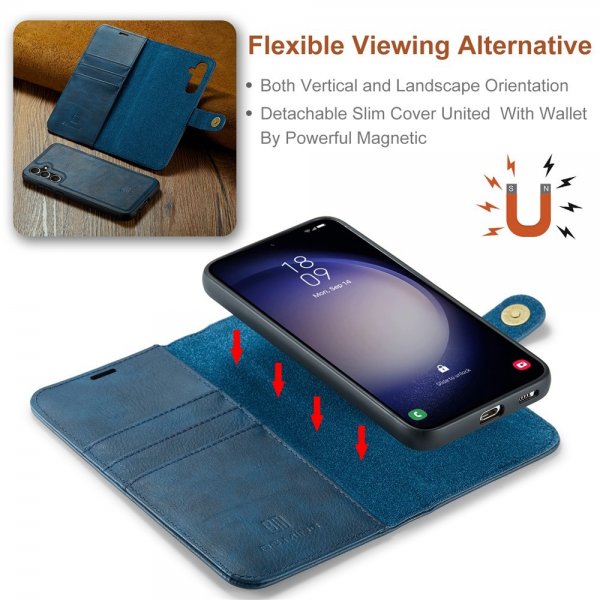 Dg.Ming Samsung Galaxy A56 Etui med Aftageligt Cover Blå