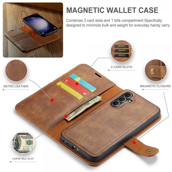 Dg.Ming Samsung Galaxy A56 Etui med Aftagelig Skal Brun