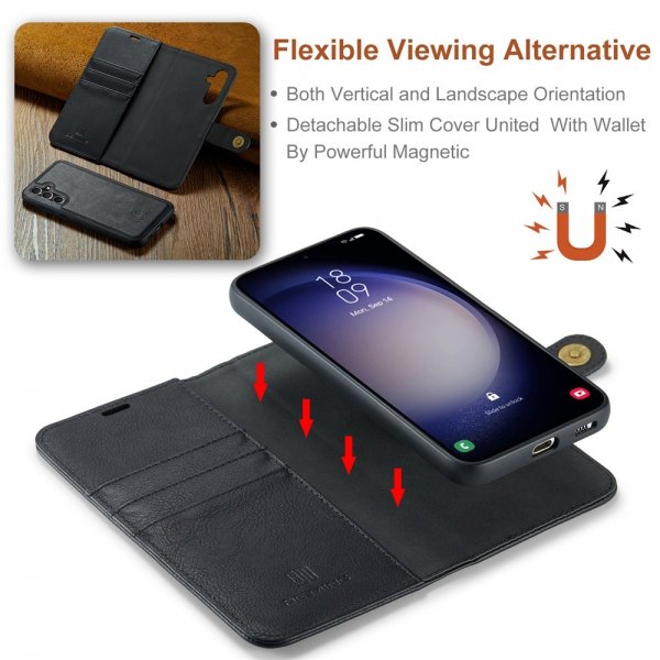 Dg.Ming Samsung Galaxy A56 Etui med Aftageligt Cover Sort