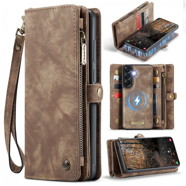 CaseMe Samsung Galaxy A57 Etui 008 Series Aftagelig Skal Brun