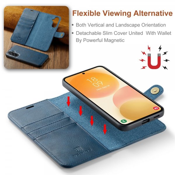 Dg.Ming Samsung Galaxy A57 Etui med Aftageligt Cover Blå