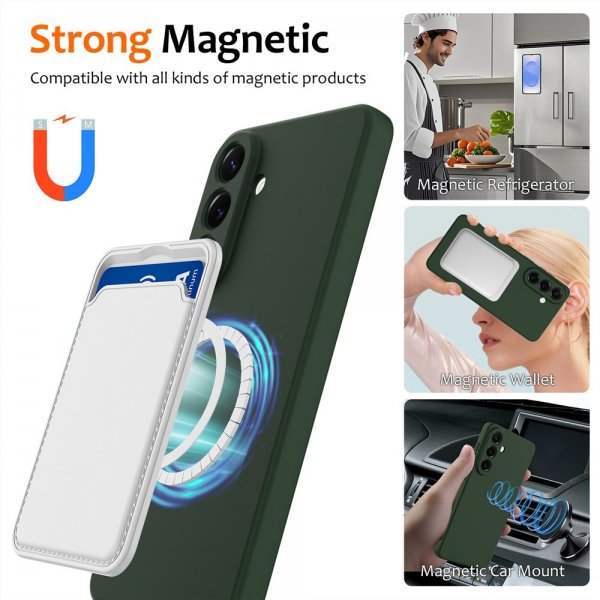 Samsung Galaxy A57 Cover med Rem Silikone MagSafe Grøn