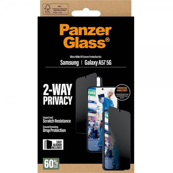 PanzerGlass Samsung Galaxy A57 Skærmbeskyttelse Ultra-Wide Fit Privacy EasyAligner