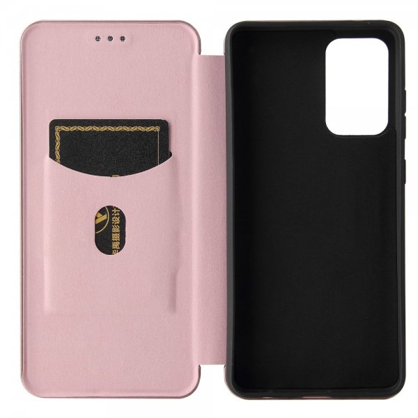 Samsung Galaxy A72 Cover Kulfibertekstur Rosaguld