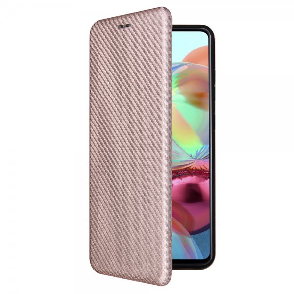 Samsung Galaxy A72 Cover Kulfibertekstur Rosaguld