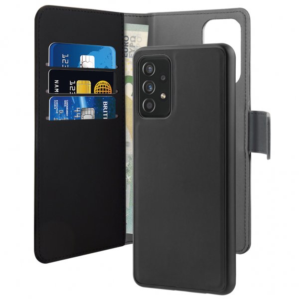Puro Samsung Galaxy A72 Cover Wallet Detachable 2 in 1 Aftageligt Cover Sort