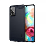Mofi Samsung Galaxy A72 Cover Børstet Kulfibertekstur Blå