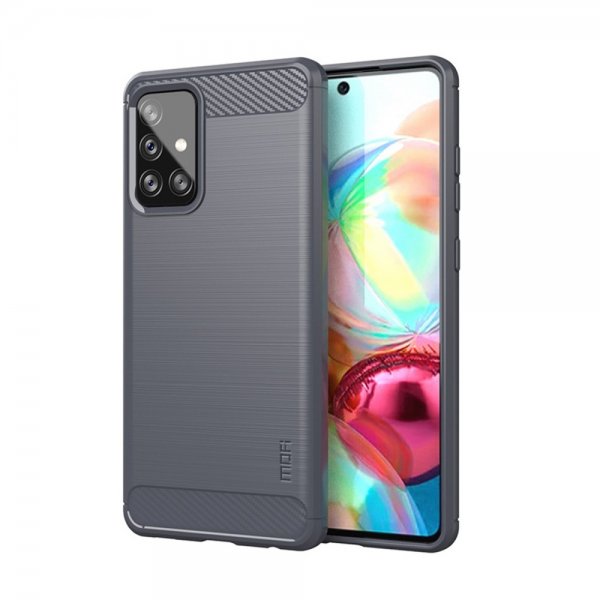 Mofi Samsung Galaxy A72 Cover Børstet Kulfibertekstur Grå