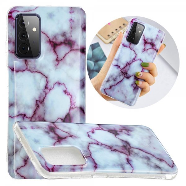Samsung Galaxy A72 Cover Marmor Grå Lilla