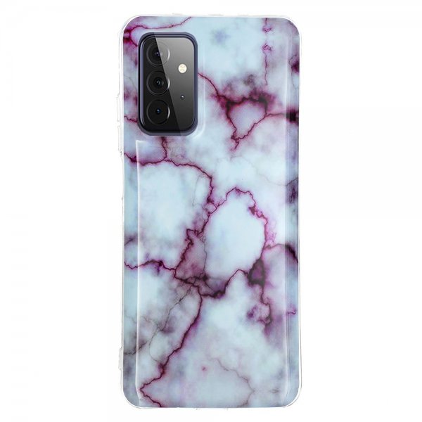 Samsung Galaxy A72 Cover Marmor Grå Lilla