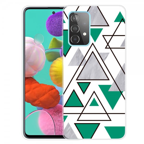 Samsung Galaxy A72 Cover Marmortrekanter Grøn