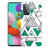 Samsung Galaxy A72 Cover Marmortrekanter Grøn