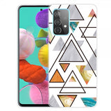 Samsung Galaxy A72 Cover Marmortrekanter Guld Blå